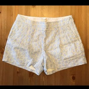 J Crew Seersucker eyelet pleated short